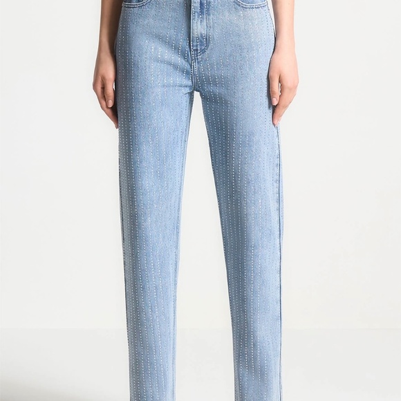Maniere De Voir a rhinestone denim jeans - Picture 3 of 6